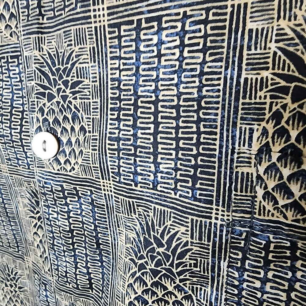 Tori Richard Hawaiian Shirt Mens L Pineapple Cotton Coastal Resortwear Vacation - Picture 9 of 9